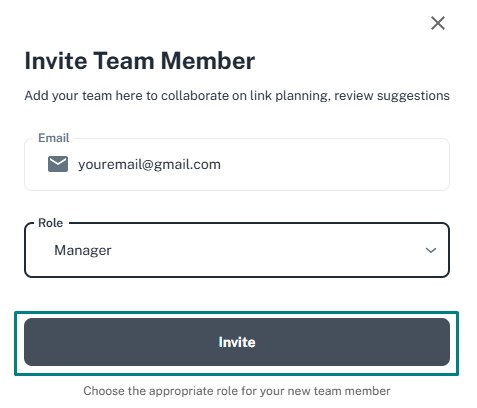 Invite button